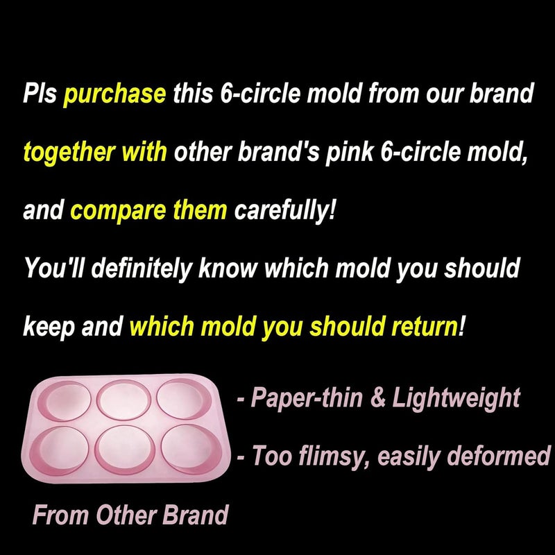 Fuehbur Six-3-inch-Circle with Pillars Car Freshies Mold with Holes - Epoxy Resin - Soap Silicone Mould -【Diameter: 3 inches】, Thickness: 3mm, Weight: 9.17 oz - Image 3